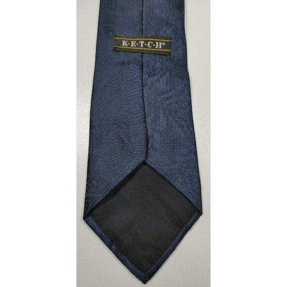 Vintage 60" Long Royal Blue Geometric Diamond Boxes Ketch Men's Tie Polyester - Picture 6 of 7